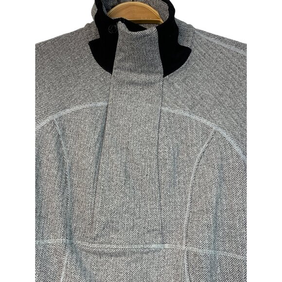 Lululemon Base Runner 1/2 Zip Herringbone Black Sz 8 Jacket Pullover 7430 rulu - Picture 3 of 14